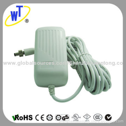 30W 12V/2.5A AC to DC Power Adapter with White Shell, 3.5m Cord, Asian Plug